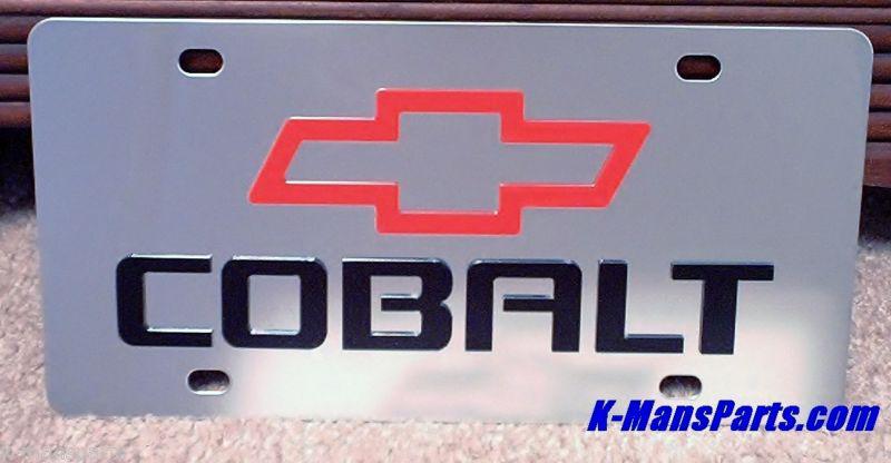 Chevrolet cobalt with bowtie stainless steel vanity license plate tag
