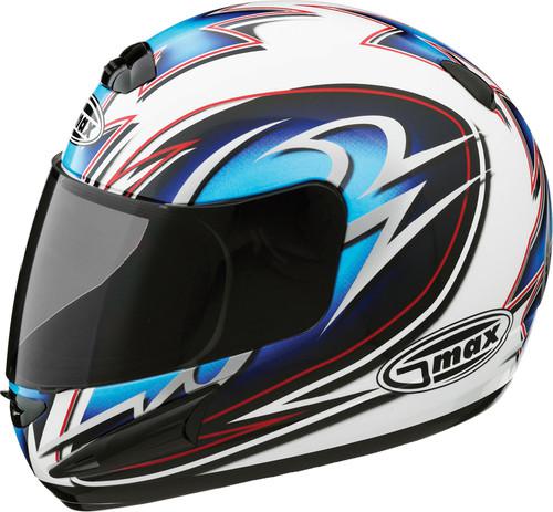 G-max gm38s sierra graphic motorcycle helmet white/blue/black/silver xx-large
