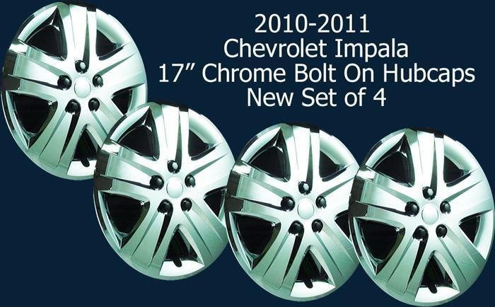 '10 11 chevrolet impala 17" chrome upgrade bolt on hubcaps new set of 4 465-17c