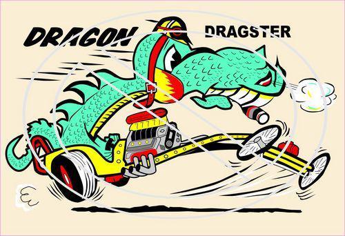 Dragon dragster- nostalgic and vintage decal / sticker 