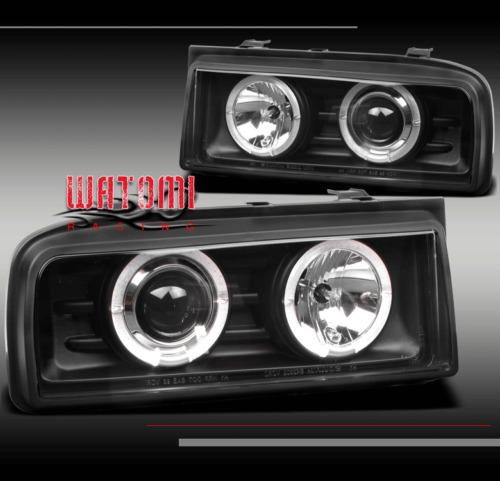 90-95 volkswagen vw corrado twin halo projector headlights black pair left+right