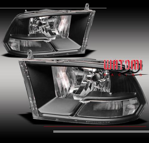 09-12 dodge ram truck crystal headlight black 1500 2500 3500 slt st sxt trx trx4