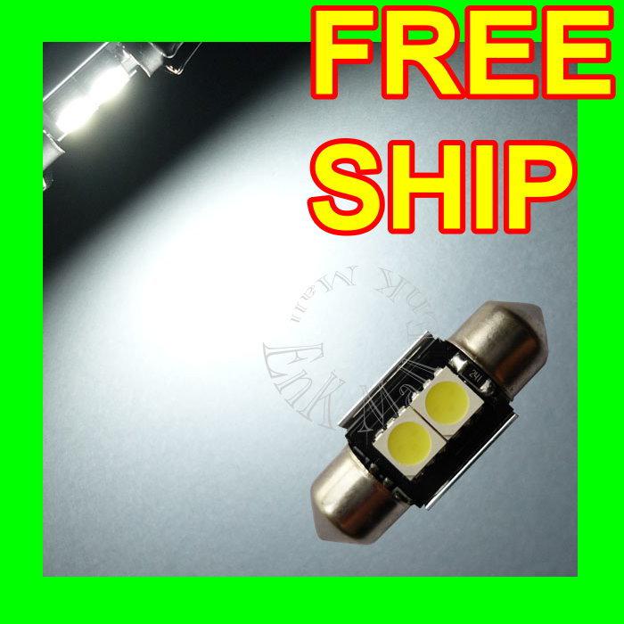 4x 31mm white smd led festoon canbus light no obc error