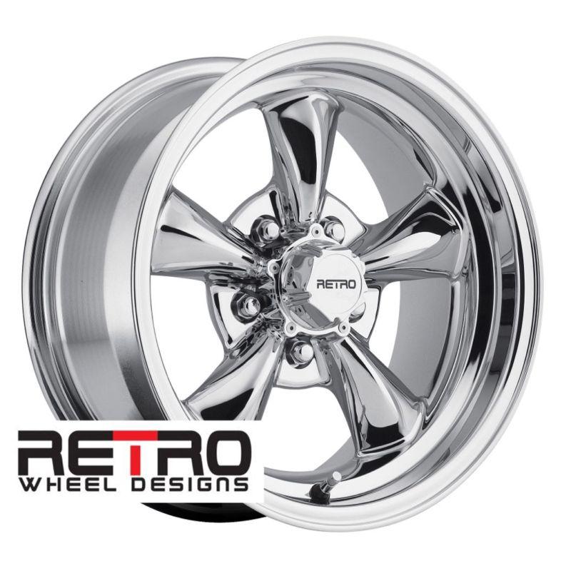 15x8" retro chrome wheels rims 5x4.75" lug pattern for chevy camaro 67-81