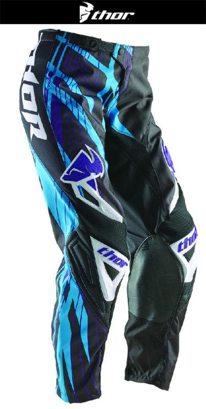 Thor womens phase flora black blue dirt bike pants motocross mx atv 2014