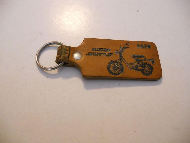 Nos vintage leather key chain suzuki fa50 shuttle