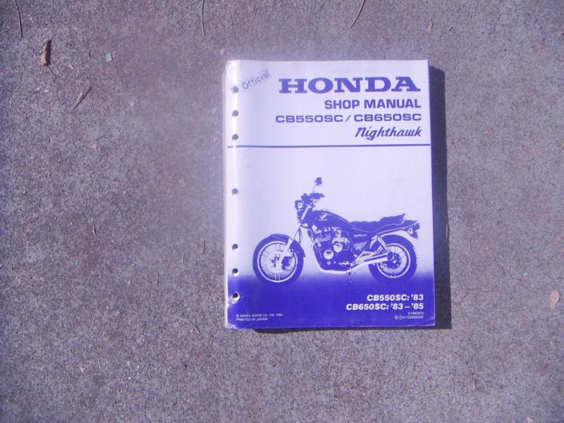 1983-1985 honda nighthawk shop manual/cb550sc & cb650sc/original-complete