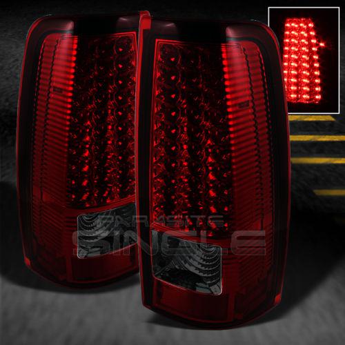 99-02 silverado sierra pickup red smoke led tail lights lamps left+right