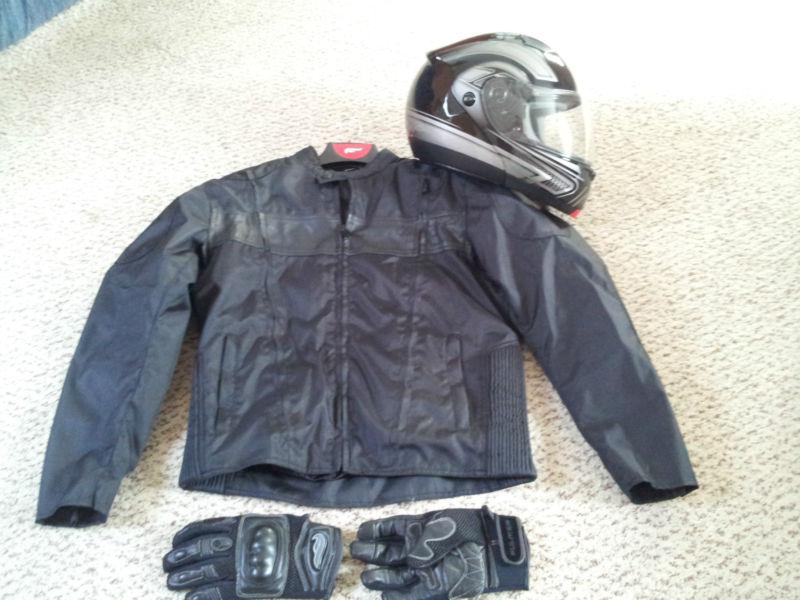 Fulmer motorcycle helmet,jacket, gloves mens medium