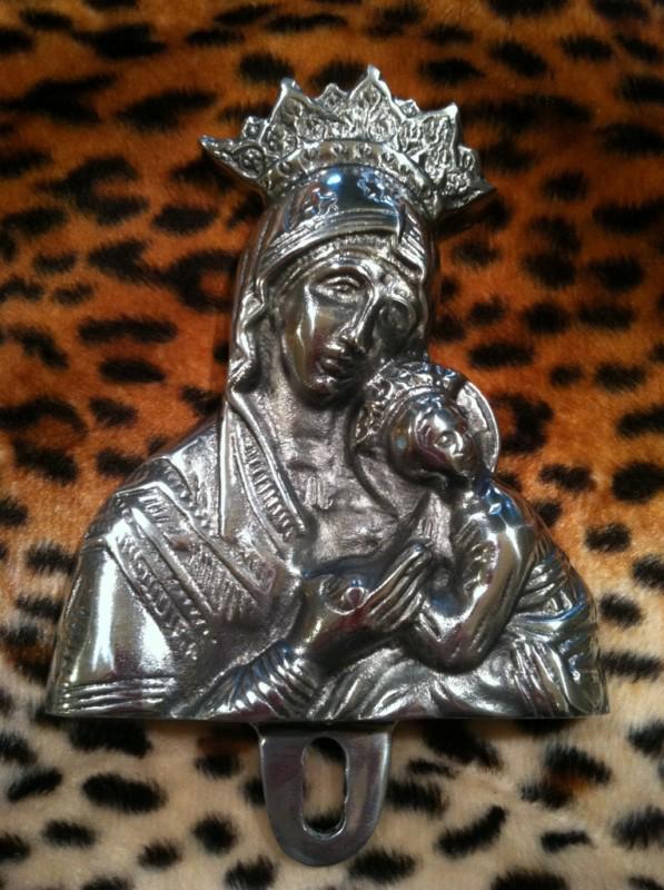 Mary and jesus license plate topper rat rod car club lowrider plaque scta 