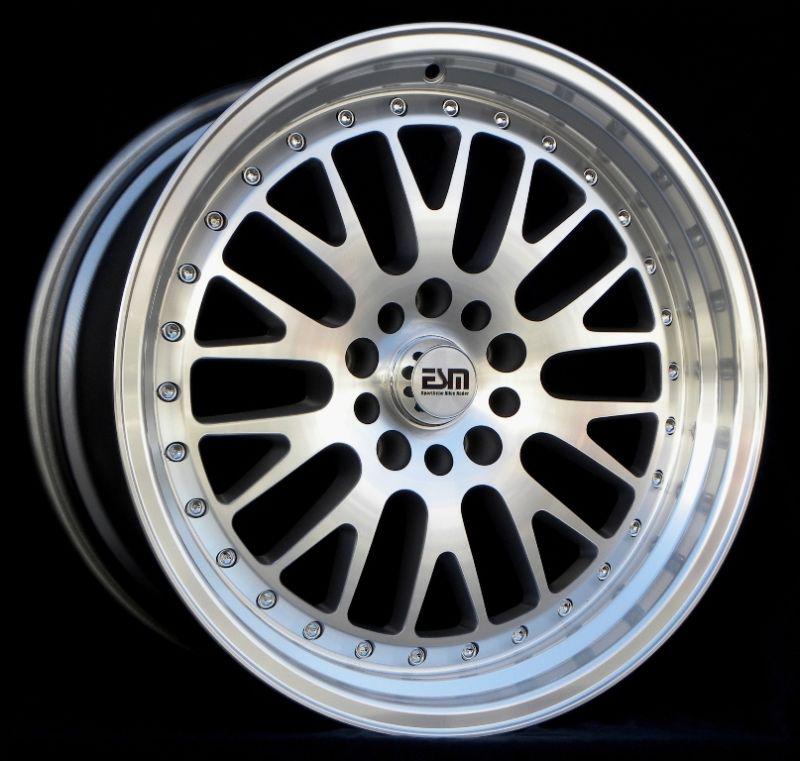 Silver 18" ccw style wheels 18x8.5 18x9.5 5x100 5x112 esm 007 cb66.6 toyota