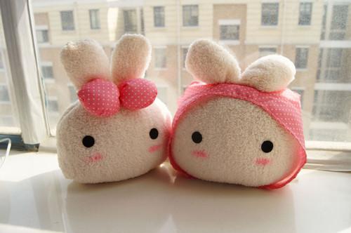 2pcs cute lovely plush lovers rabbit car auto headrest head pillow seat neck