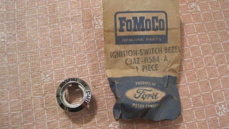 Nos 1963 ford galaxie 500 xl diecast metal ignition bezel-part no. c3az-11584-a