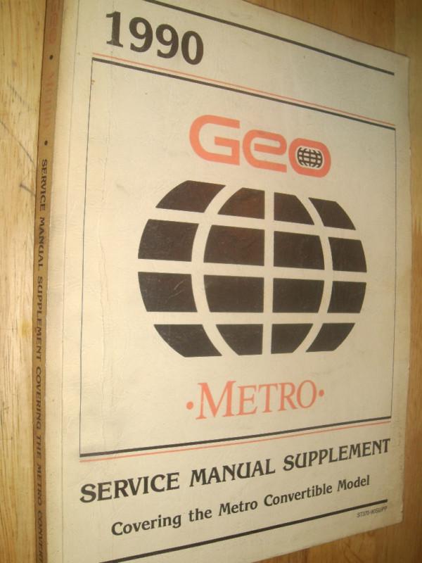 1990 geo metro / convertible shop manual / original g.m. book!