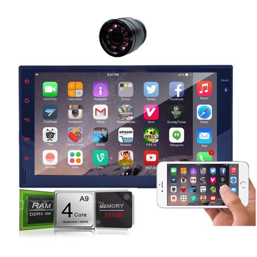 Touch screen 7&#034; double din in-dash gps car stereo radio quad-core 16gb wifi+cam