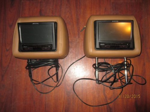 Audiovox oem set of (2) 7&#034; headrest monitors with built-in dvd player