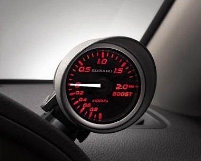 Genuine oem subaru sti defi boost gauge 52mm red backlit /w pod, no unit needed!