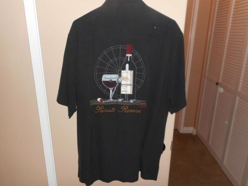 Harley-davidson tori richard black private reserve 100% silk casual shirt