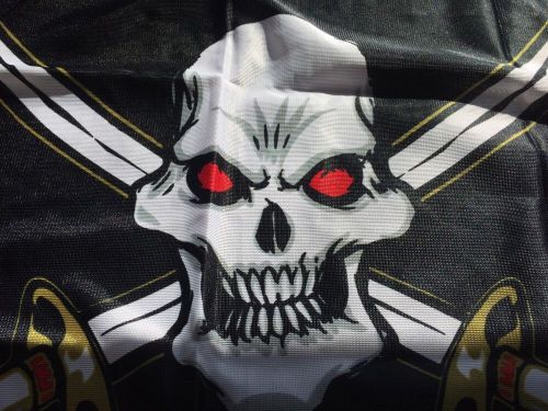 New 16x24 in pirate boat flag  dyed super knitted !! swords scull grommets   new