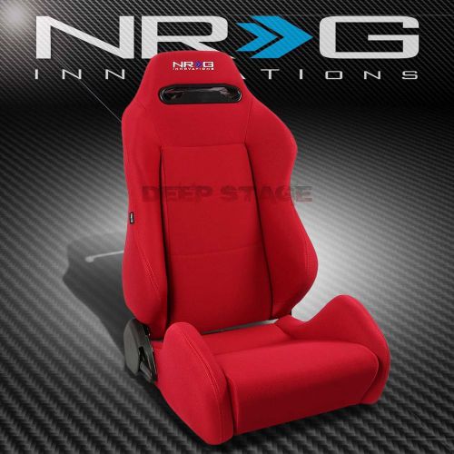 Nrg type-r red reclinable sports style racing seats+mounting sliders right side