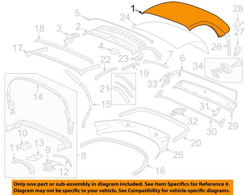 Porsche oem 09-12 boxster convertible/soft top-top cover 98756195503a10