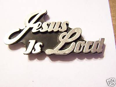 #2043 christian motorcycle vest pin jesus is lord