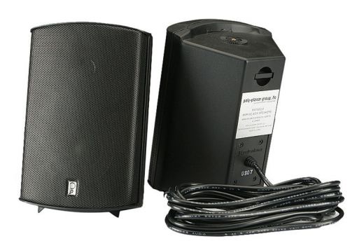 Poly-planar #ma7500b - compact box speaker -  7-11/16 in - pair - black