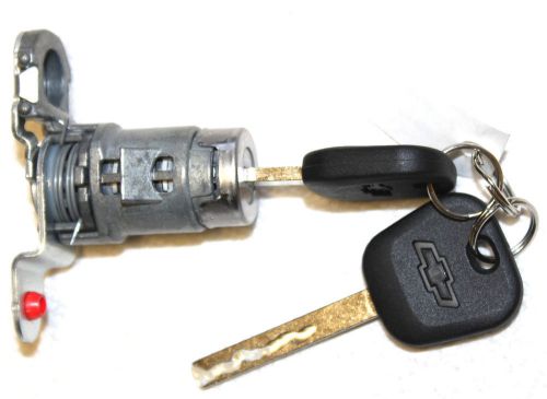 New gm oem single door lock cylinder w/2 oem bow-tie logo keys 7022907 +5924205
