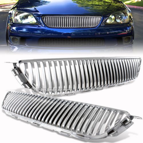 Abs plastic chrome vertical style upper front grille for 2001-2005 lexus is300