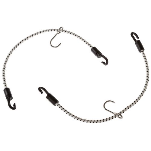 Tie-down bungee cord pair with stainless steel center hook attachments
