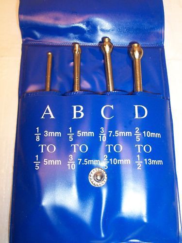 Full ball 4 piece small hole gage set - check valve guide i.d. motorcycle auto