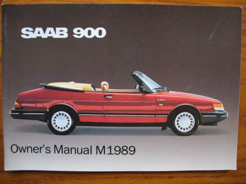 1989 saab 900 convertible owners manual -- m1989