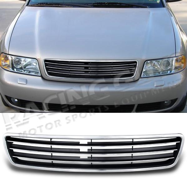 1996-2001 audi a4/s4 euro billet style chrome/black grille grill set new 