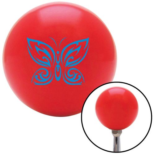 Blue fancy abstract butterfly red shift knob with m16 x 1.5 insertlever knobs