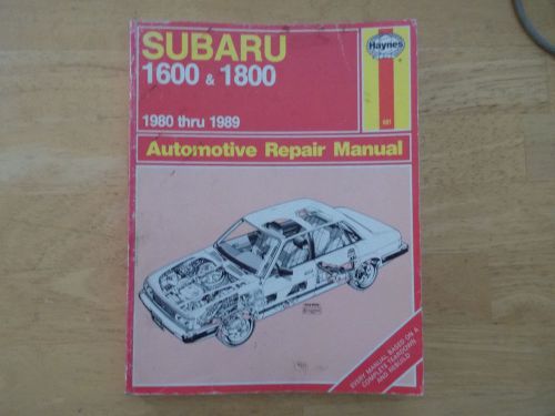 Service manual 1980-89 subaru 1600 &amp; 1800 models