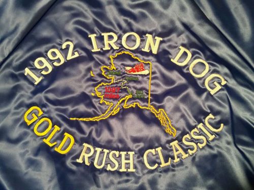 Vintage 1992 alaska iron dog snowmachine race jacket - size large - exc. cond.