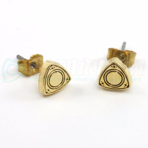 Rotor shaped earring studs canary gold - rotary rx7 rx8 rx2 rx3 rx4 12a 13b 20b