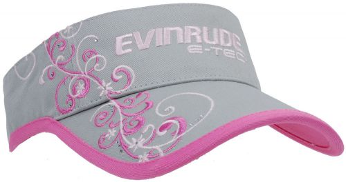 Brp evinrude outboard motors e-tec women&#039;s pink &amp; grey visor hat