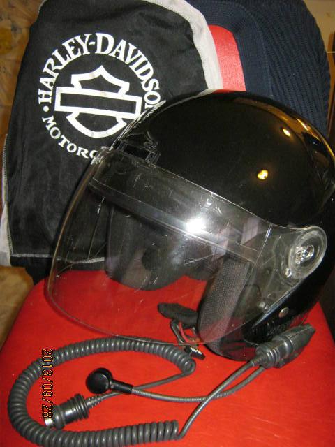 Harley davidson 3/4 (jet ii) helmet w/ intercom original hd partssz l
