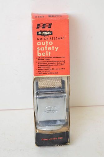 1950&#039;s-60&#039;s sears allstate quick release auto safety belt nos beige