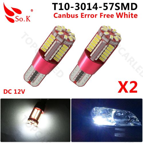 2x t10 501 194 w5w led 3014 57smd car led side light bulbs canbus error free 12v