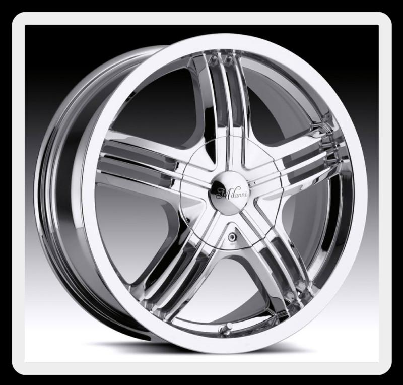 16 milanni 461 stealth 4x100 integra lanos civic chrome wheels rims free lugs!
