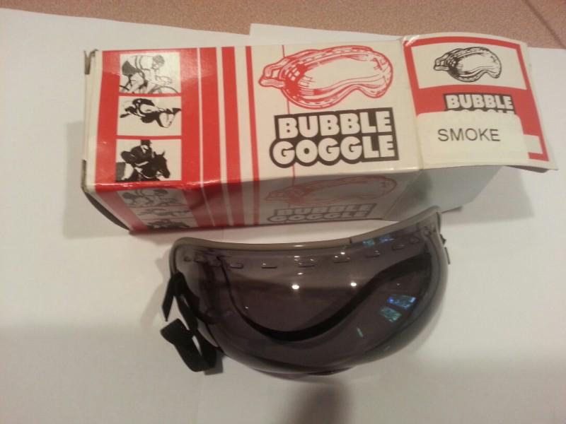 New vintage paulson bubble goggles smoke gray edge one size honda harley suzuki