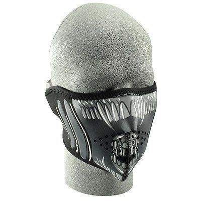 Zan headgear neoprene half face mask alien motorcycle riding paintball wnfm039h