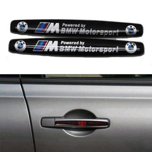 2x powered by motorsport  emblem badge decal handle door sticker for bmw