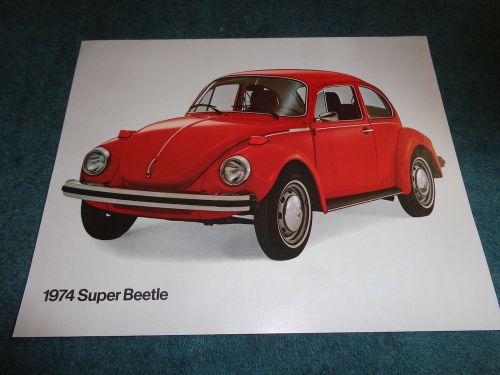 1974 volkswagen / vw super beetle (bug) sales brochure /original showroom flyer