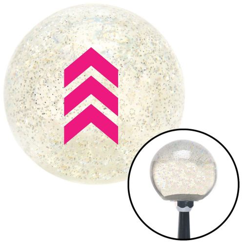 Pink military arrows up clear metal flake shift knob with m16 x 1.5 insertpool