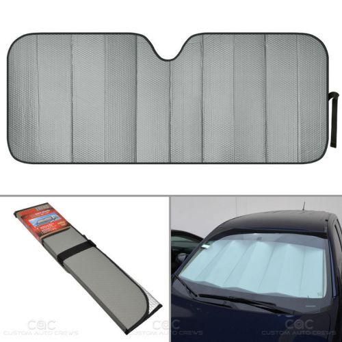 Reflective gray foil car sun shade jumbo reversible folding windshield cover