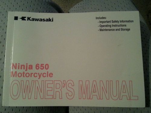 Kawasaki ninja 650 owners manual. pt# 99987-1690 (10)