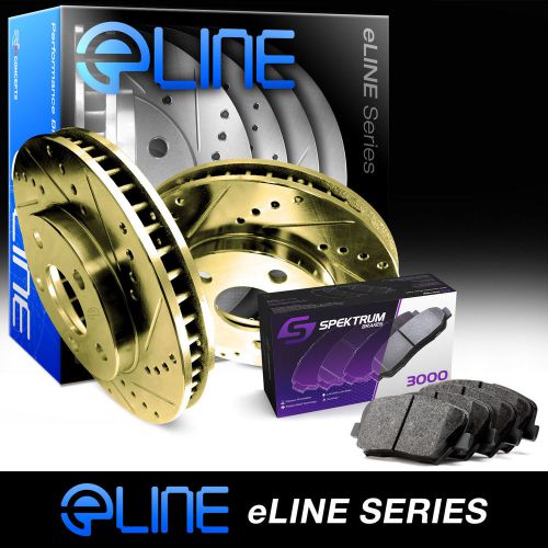 [front] gold edition drilled slotted brake rotors &amp; ceramic pads fgc.22012.02